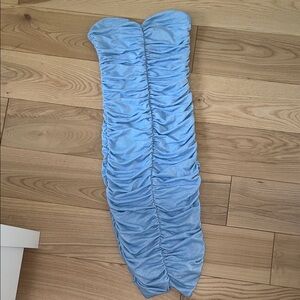 Bebe Sky Blue Strapless Dress